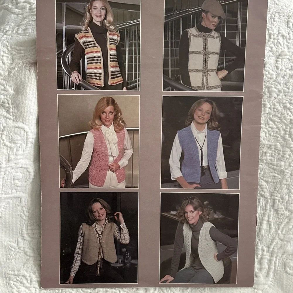 Leisure Art's, Leaflet 141, Vests For Women To Knit & Crochet, 1979